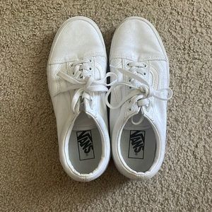 Vans all white shoes